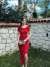Pree Yaka Tasarım Midi Boy Yırtmaçlı Elbise 582033 Kırmızı