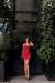 Vivian Drapeli Mini Elbise 3922 D-8 Kırmızı