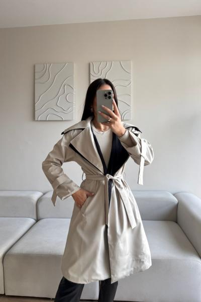 Adonis Oversize Cep Detaylı Trençkot 3526 Bej