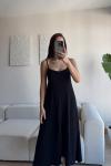 Anna İp Askılı Bubble Elbise 13828 Siyah
