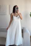 Anna İp Askılı Bubble Elbise 13828 Beyaz