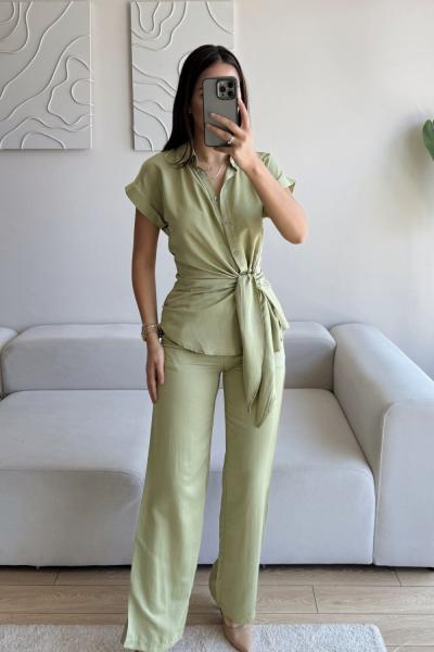 Arjana İkili Gömlek Yaka Takım 13486 Haki