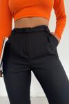 Arka Lastikli Yün Efekt Pantolon 22413 MM Siyah