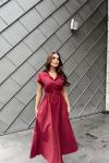 Artemis Kemerli Midi Boy Elbise 2365 Bordo