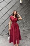 Artemis Kemerli Midi Boy Elbise 2365 Bordo