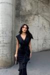 Berlin Fırfır Detay Yırtmaçlı Abiye 582443 A2x Siyah