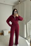 Bethany Polo Yaka Fermuarlı Takım 2619 Bordo