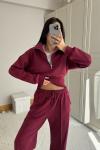 Bethany Polo Yaka Fermuarlı Takım 2619 Bordo