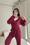 Bethany Polo Yaka Fermuarlı Takım 2619 Bordo