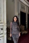 Büzgülü Maxi Tül Elbise 3079 Leopar
