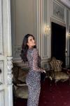 Büzgülü Maxi Tül Elbise 3079 Leopar