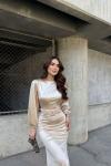 Calia Kemer Detay Saten Elbise 95416 Taş Rengi