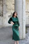 Calia Kemer Detay Saten Elbise 95416 Zümrüt