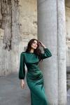 Calia Kemer Detay Saten Elbise 95416 Zümrüt
