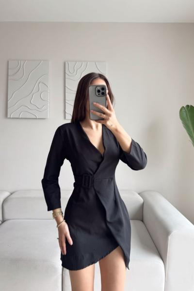 Candy Kemerli Elbise  Siyah