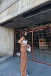 Çisil Triko Pantolon Y24 5546 Kahverengi