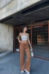 Çisil Triko Pantolon Y24 5546 Kahverengi