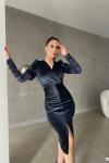 Defy Tasarım Kadife Elbise 582022 Antrasit