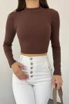 Dik Yaka Kaşkorse Crop 1206 Acı Kahve