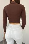 Dik Yaka Kaşkorse Crop 1206 Acı Kahve