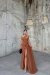 Diva Kuyruklu Yırtmaçlı Abiye 582475 A6x Taba