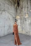 Diva Kuyruklu Yırtmaçlı Abiye 582475 A6x Taba