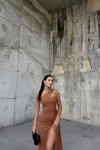 Diva Kuyruklu Yırtmaçlı Abiye 582475 A6x Taba