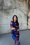 Doruk Büzgü Detay Tül Elbise 5540 Mavi