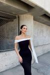Elina Omuz Fiyonklu Elbise 582938 Siyah