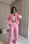 Elvis Likralı Paça Şeritli Takım 2613 Pembe