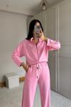 Elvis Likralı Paça Şeritli Takım 2613 Pembe