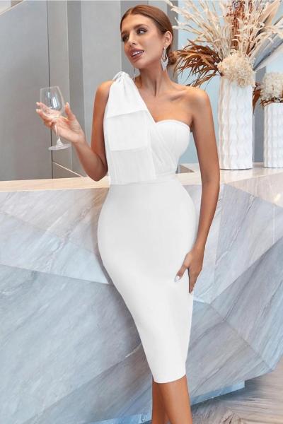 Fermante Midi Boy Elbise 10048 Beyaz