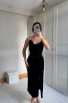 Haven Zincir Detaylı Midi Boy Elbise 9333 Siyah