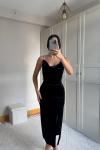 Haven Zincir Detaylı Midi Boy Elbise 9333 Siyah
