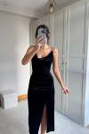 Haven Zincir Detaylı Midi Boy Elbise 9333 Siyah