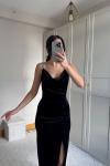 Haven Zincir Detaylı Midi Boy Elbise 9333 Siyah