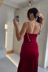 Haven Zincir Detaylı Midi Boy Elbise 9333 Kırmızı