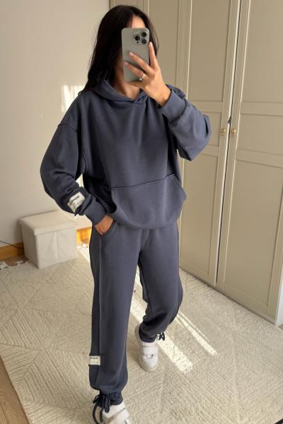 Hope Kapüşonlu Paça Bağcıklı İkili Takım 2618 Antrasit