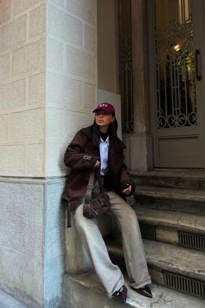 İçi Tamamen Peluş Kaplama Süet Kaban Acı Kahve