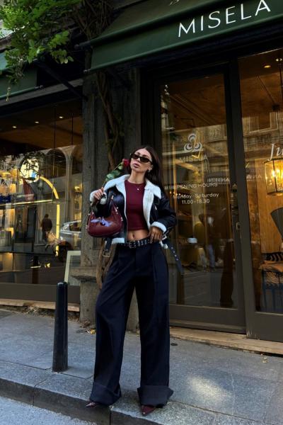 Jayla Biye Detay Crop Kaban 8596 Siyah