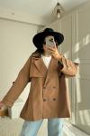Jena Oversize Kuşaklı Düğmeli Trençkot 2635 Camel