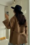 Jena Oversize Kuşaklı Düğmeli Trençkot 2635 Camel