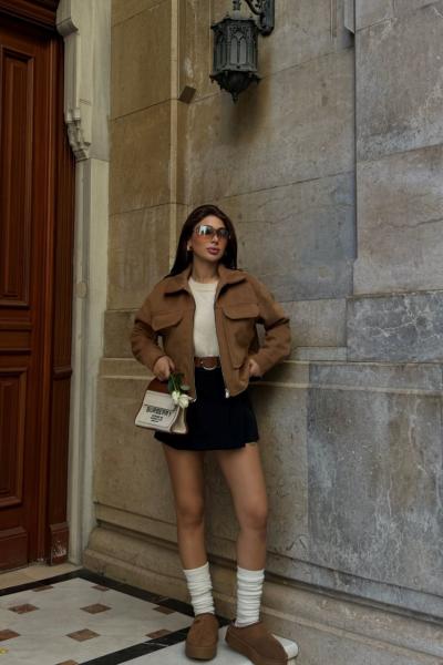 Jerry Kaşe Cep Detay Ceket 3585 Taba