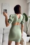 Joanne Karpuz Kol Mini Elbise 582540 Mint Yeşili