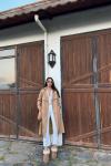 Lola Oversize Kol Detaylı Trençkot 1211  Vizon