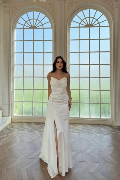 Lucas Straplez Degaje Yaka Abiye 7209 Beyaz