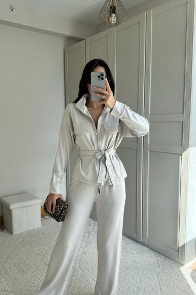 Martin Cep Detaylı İkili Takım 2622 Bej