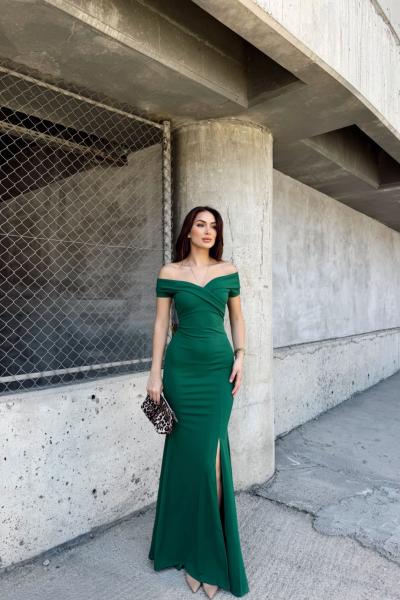 Merie Carmen Yaka Balık Abiye 582904 Zümrüt