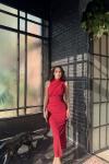 Nehir Yırtmaçlı Sandy Elbise 13287 Bordo