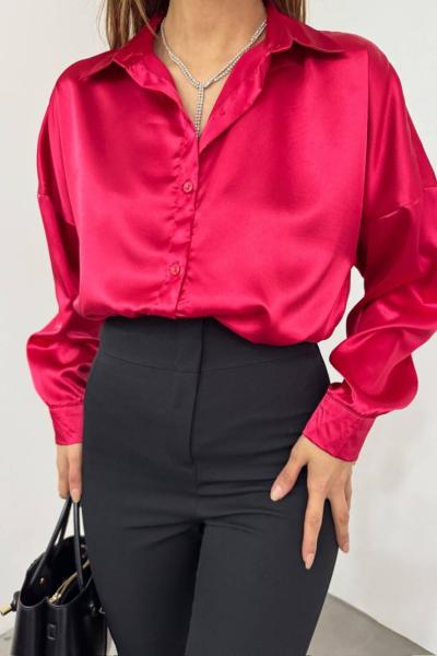 Neptün Saten Gömlek 12360 Fuşya